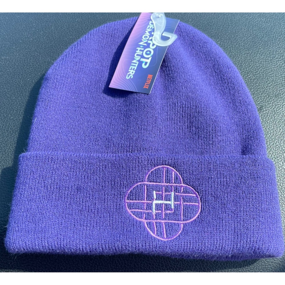 Netflix K-Pop Demon Hunters Purple Knit Beanie Hat New‎ With Tags